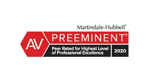 Martindale-Hubbell AV PREEMINENT Peer Rated for Highest Level of Professional Excellence 2020